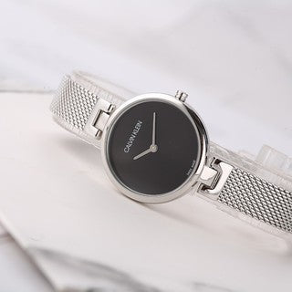  Shop Authentic Calvin Klein Authentic Black Dial Silver Mesh Bracelet Watch for Women - K8G23121 - Luxxuri