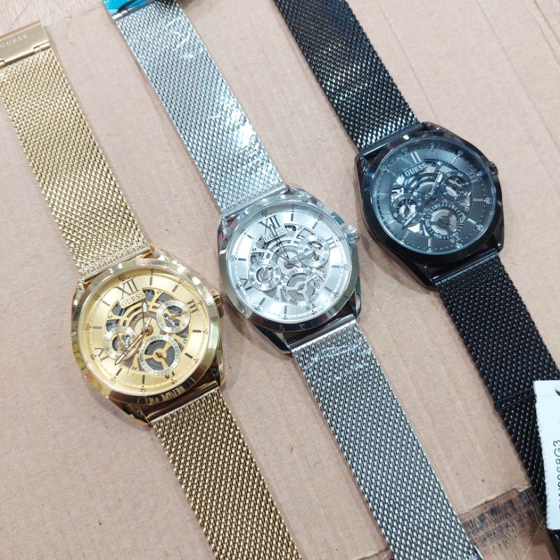  Shop Authentic Guess Analog Multifunction Black Dial Black Mesh Bracelet Watch for Men - GW0368G3 - Luxxuri