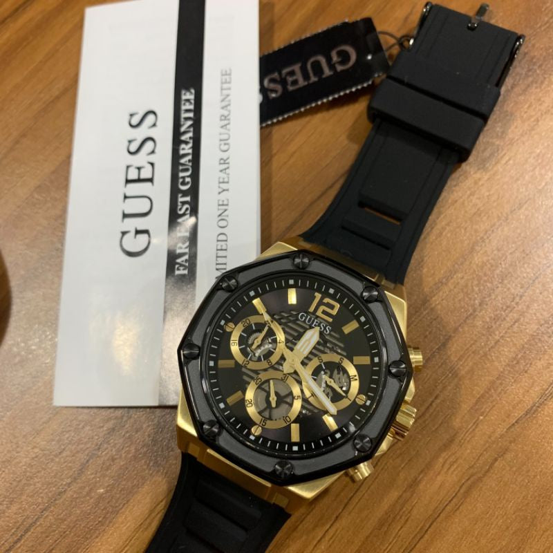  Shop Authentic Guess Momentum Black Dial Black Rubber Strap Watch for Men - GW0263G1 - Luxxuri