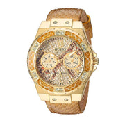  Shop Authentic Guess Limelight Quartz Gold Dial  Gold Leather Strap Watch For Women - W0775L13 - Luxxuri