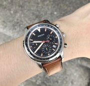  Shop Authentic Fossil Goodwin Chronograph Blue Dial Brown Leather Strap Watch for Men - FS5414 - Luxxuri