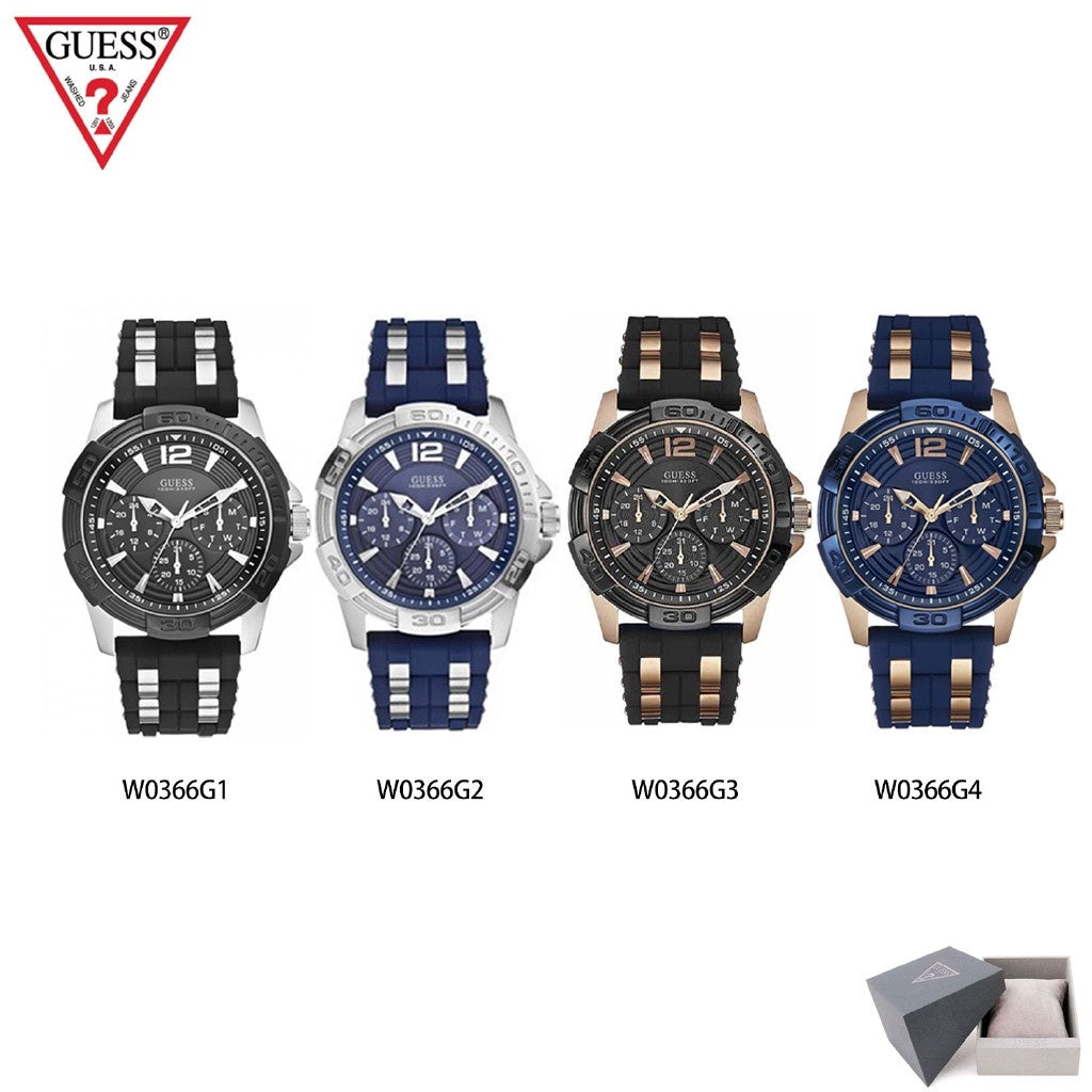  Shop Authentic Guess Oasis Blue Dial Two Tone Steel Strap Watch for Men - W0366G6 - Luxxuri