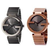  Shop Authentic Gucci Interlocking XL Brown Dial Brown Steel Strap Watch For Men - YA133211 - Luxxuri