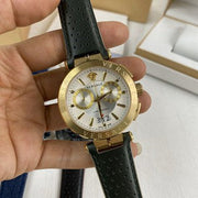  Shop Authentic Versace Aion Chronograph White Dial Green Leather Strap Watch for Men - VBR020017 - Luxxuri