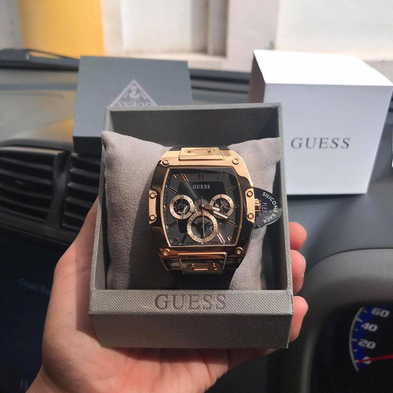  Shop Authentic Guess Phoenix Multifunction Black Dial Black Leather Strap Watch for Men - GW0202G1 - Luxxuri