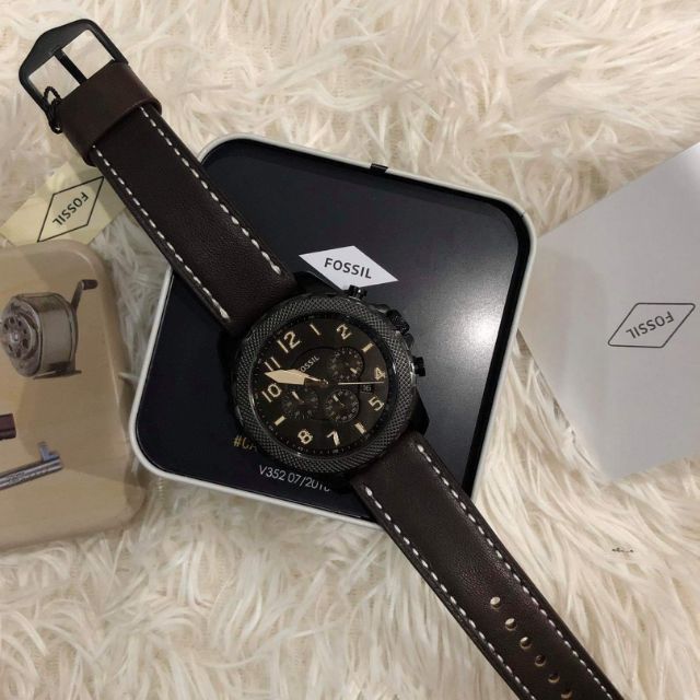  Shop Authentic Fossil Bowman Chronograph Brown Dial Brown Leather Strap Watch for Men - FS5601 - Luxxuri