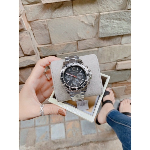  Shop Authentic Michael Kors Everest Chronograph Black Dial Silver Steel Strap Watch For Women - MK5753 - Luxxuri