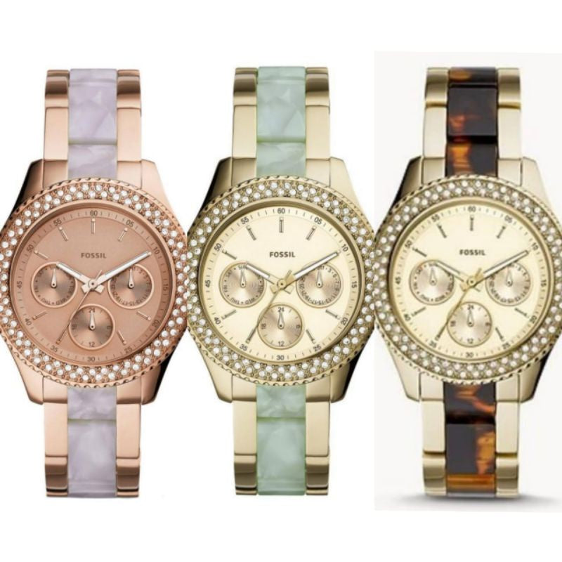  Shop Authentic Fossil Stella Multifunction Gold Dial Two Tone Steel Strap Watch for Women - ES4756 - Luxxuri