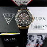 Shop Authentic Guess Rigor Analog Black Dial Black Leather Strap Watch For Men - W0040G5 - Luxxuri