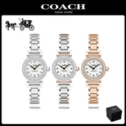 Coach Madison Crystals Silver Dial Two Tone Steel Strap Watch for Women - 14502404