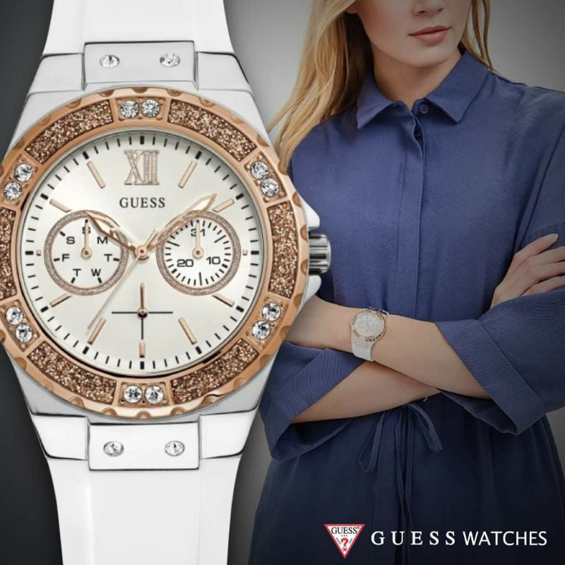  Shop Authentic Guess Limelight White Dial White Rubber Strap Watch for Women - W1053L2 - Luxxuri