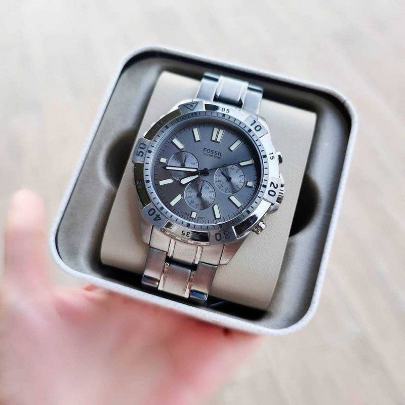  Shop Authentic Fossil Garrett Chronograph Grey Dial Grey Steel Strap Watch for Men - FS5621 - Luxxuri