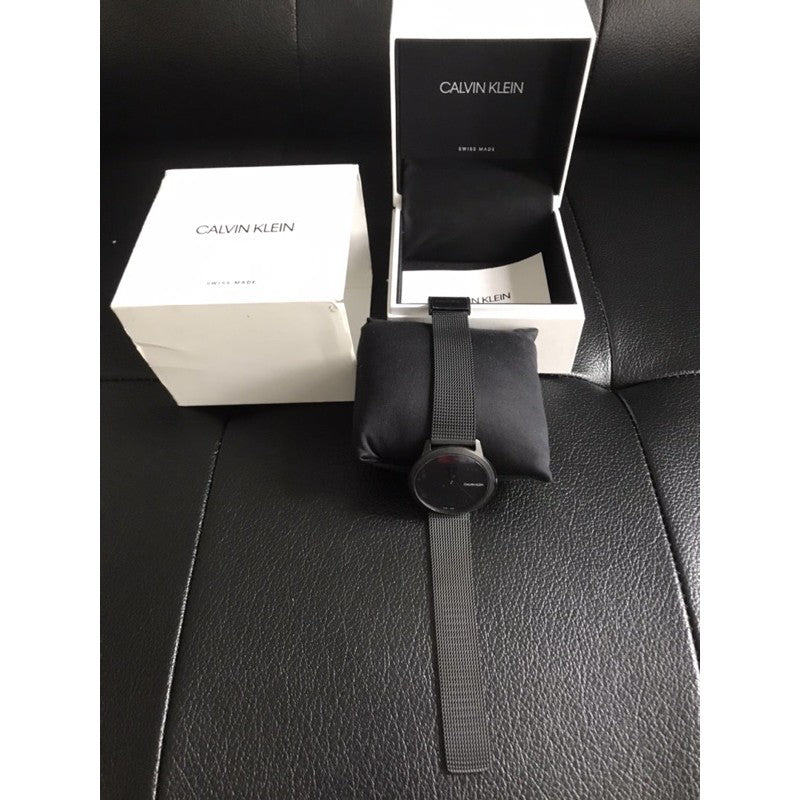  Shop Authentic Calvin Klein Minimal Black Dial Black Mesh Bracelet Watch for Men - K3M514B1 - Luxxuri