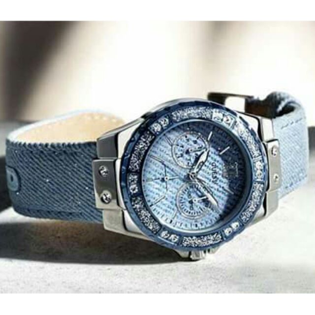  Shop Authentic Guess Limelight Quartz Blue Dial Blue Leather Strap Watch For Men - W0775l1 - Luxxuri