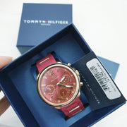  Shop Authentic Tommy Hilfiger Claudia Red Dial Two Tone Steel Strap Watch for Women - 1781744 - Luxxuri