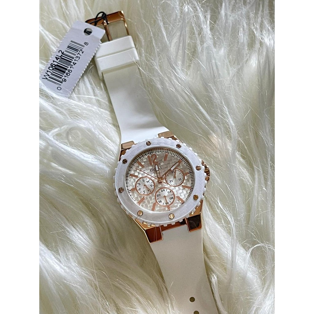  Shop Authentic Guess Overdrive Analog White Dial White Rubber Strap Watch for Women - W10614L2 - Luxxuri