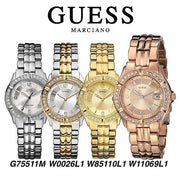  Shop Authentic Guess Crystal Diamonds Rose Gold Dial Rose Gold Steel Strap Watch For Women - W11069L1 - Luxxuri