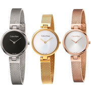  Shop Authentic Calvin Klein Authentic Black Dial Silver Mesh Bracelet Watch for Women - K8G23121 - Luxxuri