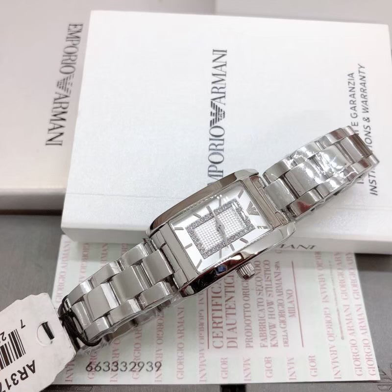  Shop Authentic Emporio Armani Classic Diamonds Silver Dial Silver Steel Strap Watch For Women - AR3170 - Luxxuri