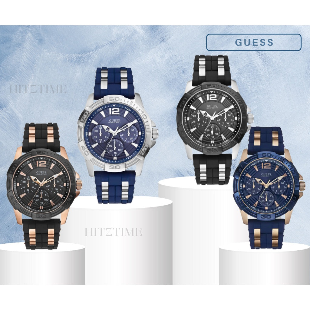  Shop Authentic Guess Oasis Blue Dial Two Tone Steel Strap Watch for Men - W0366G6 - Luxxuri
