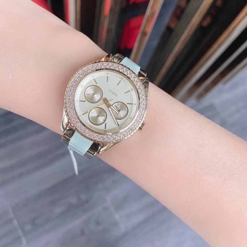  Shop Authentic Fossil Stella Multifunction Gold Dial Two Tone Steel Strap Watch for Women - ES4757 - Luxxuri