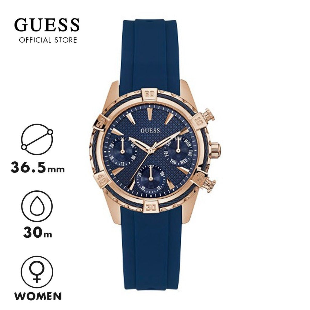  Shop Authentic Guess Analog Quartz Blue Dial Blue Rubber Strap Watch For Women - W0562L3 - Luxxuri