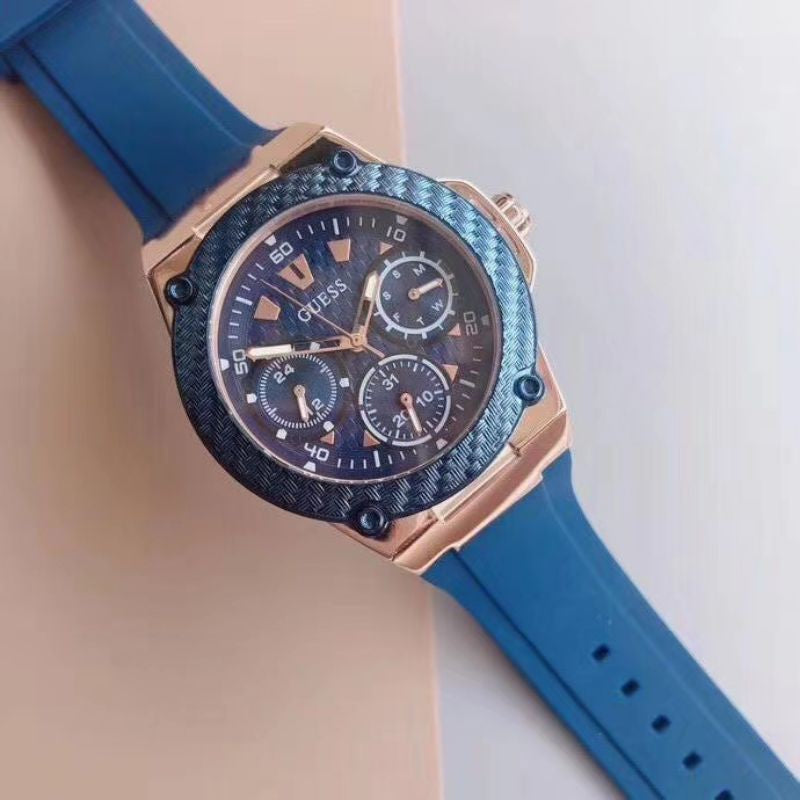  Shop Authentic Guess Zena Blue Dial Blue Silicone Strap Watch For Women - W1094L2 - Luxxuri
