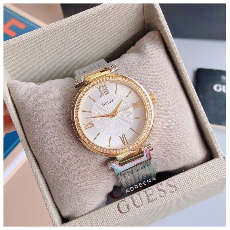  Shop Authentic Guess Soho Diamonds Silver Dial Silver Mesh Bracelet Watch for Women - W0638L7 - Luxxuri
