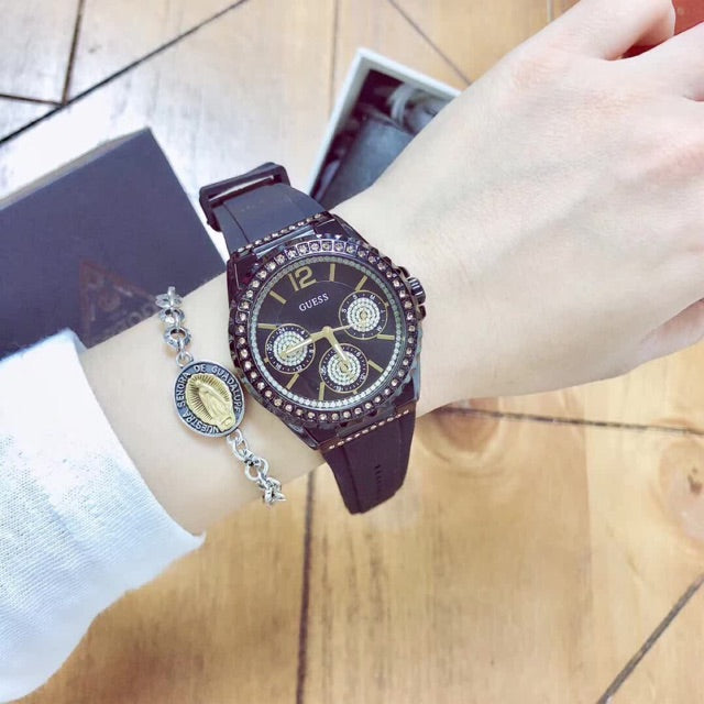  Shop Authentic Guess Starlight Black Dial Black Rubber Strap Watch for Women - W0846L1 - Luxxuri