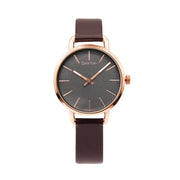  Shop Authentic Calvin Klein Even Grey Dial Brown Leather Strap Watch for Women - K7B236G3 - Luxxuri