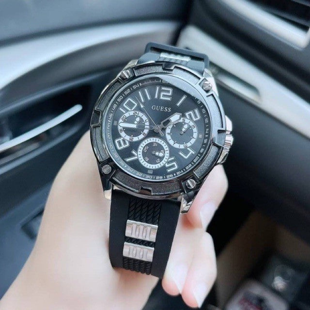  Shop Authentic Guess Delta Black Dial Black Silicone Strap Watch for Men - GW0051G1 - Luxxuri