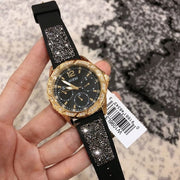  Shop Authentic Guess Swirl Quartz Black Dial Black Silicone Strap Watch for Women - W1096L3 - Luxxuri