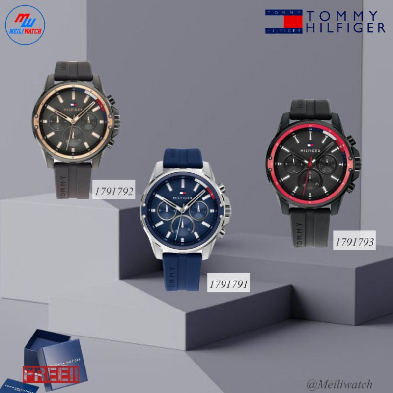  Shop Authentic Tommy Hilfiger Mason Black Dial Black Rubber Strap Watch for Men - 1791792 - Luxxuri