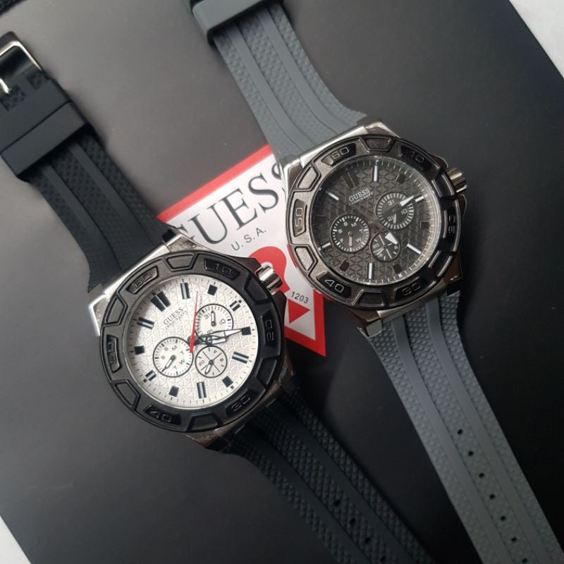 Shop Authentic Guess Force Analog Quartz White Dial Black Rubber Strap Watch For Men - W0674G3 - Luxxuri