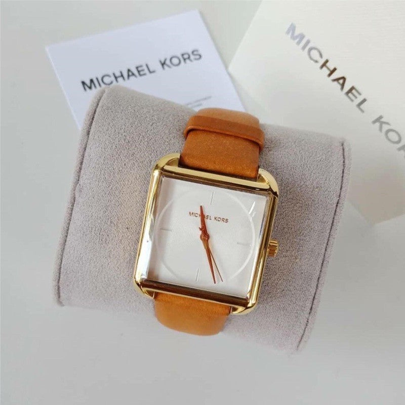  Shop Authentic Michael Kors Lake White Dial Brown Leather Strap Watch For Women - MK2584 - Luxxuri