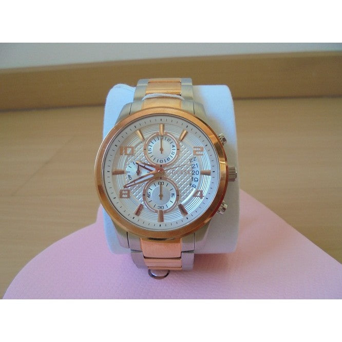  Shop Authentic Guess Exec Chronograph White Dial Two Tone Steel Strap Watch for Men - W0075G2 - Luxxuri