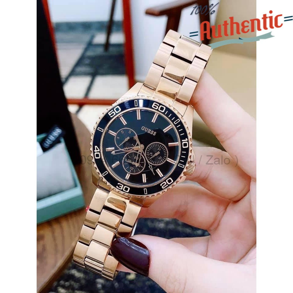  Shop Authentic Guess BFF Multifunction Black Dial Rose Gold Steel Strap Watch for Women - W0231L7 - Luxxuri