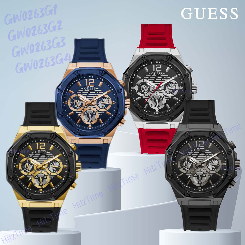  Shop Authentic Guess Momentum Black Dial Black Rubber Strap Watch for Men - GW0263G4 - Luxxuri
