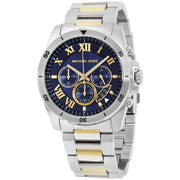  Shop Authentic Michael Kors Brecken Chronograph Blue Dial Two Tone Steel Strap Watch For Men - MK8437 - Luxxuri