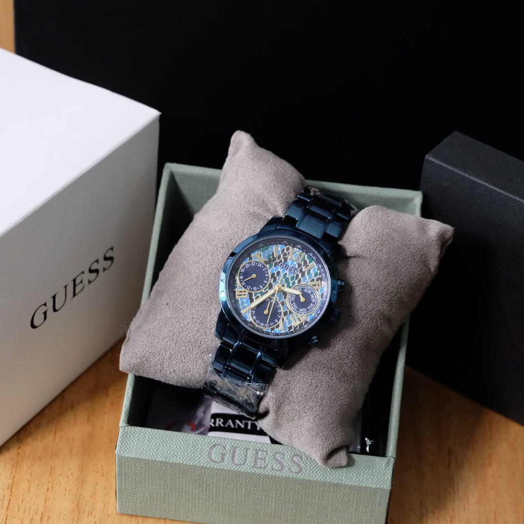  Shop Authentic Guess Sunrise Multifunction Blue Dial Blue Steel Strap Watch for Women - W0448L10 - Luxxuri