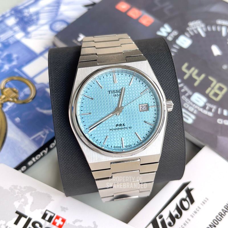  Shop Authentic Tissot PRX Powermatic 80 Ice Blue Tiffany Dial Silver Steel Strap Watch for Men - T137.407.11.351.00 - Luxxuri