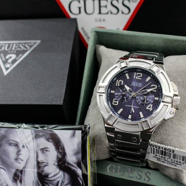  Shop Authentic Guess Rigor Quartz Black Dial Silver Steel Strap Watch For Men - W0218G2 - Luxxuri