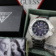  Shop Authentic Guess Rigor Quartz Black Dial Silver Steel Strap Watch For Men - W0218G2 - Luxxuri