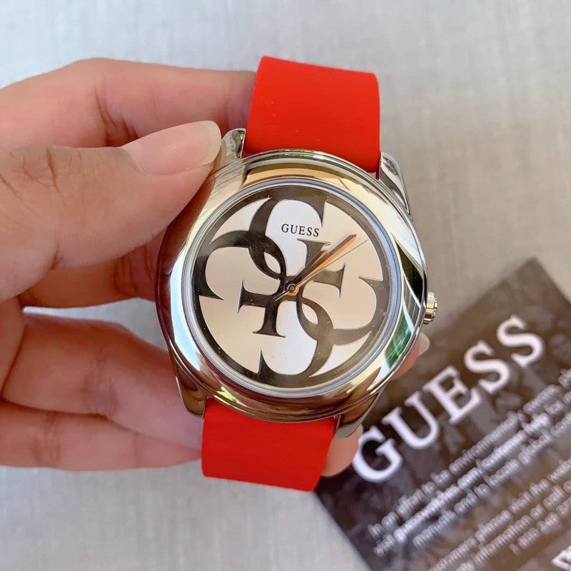  Shop Authentic Guess G-Twist Silver Dial Red Rubber Strap Watch for Women - W0911L9 - Luxxuri