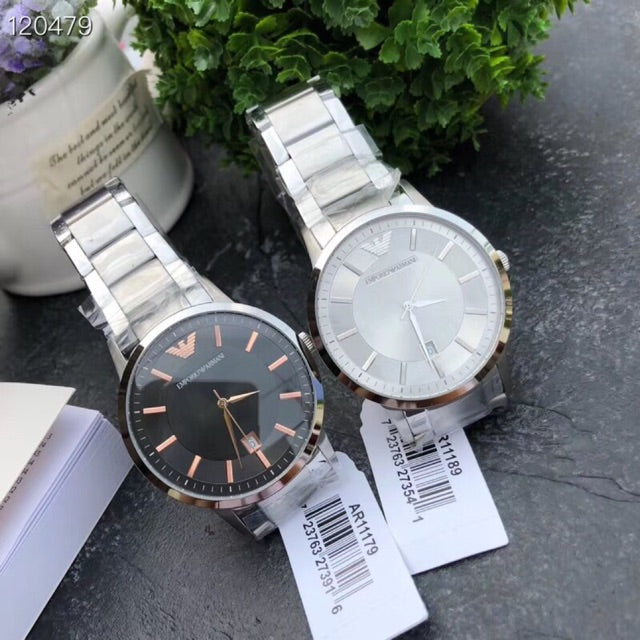  Shop Authentic Emporio Armani Renato Quartz Black Dial Silver Steel Strap Watch For Men - AR11179 - Luxxuri