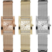  Shop Authentic Guess Nouveau Diamonds Silver Dial Silver Mesh Bracelet Watch for Women - W0127L1 - Luxxuri