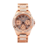  Shop Authentic Guess Frontier Diamonds Rose Gold Dial Rose Gold Steel Strap Watch For Women - W1156L3 - Luxxuri