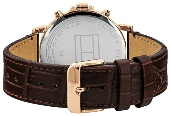  Shop Authentic Tommy Hilfiger Daniel Black Dial Brown Leather Strap Watch for Men - 1710379 - Luxxuri
