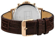  Shop Authentic Tommy Hilfiger Daniel Black Dial Brown Leather Strap Watch for Men - 1710379 - Luxxuri