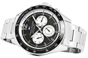  Shop Authentic Tommy Hilfiger Luke Quartz Black Dial Silver Steel Strap Watch for Men - 1791120 - Luxxuri
